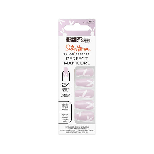 Sally Hansen Salon Effects Perfect Manicure X Hershey's Cookies 'n' Creme Eggs, True Hoppiness, Press On Nails, Easy to Apply, Nail Glue & Adhesive Tabs Included
