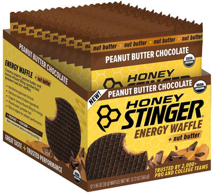 Honey Stinger Organic Peanut Butter Chocolate Waffles - Waffle Sandwich with Honey & Whole Grain Wafers (BB Sept. 26 2026)