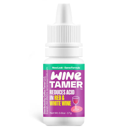 Wine Tamer Liquid Drops - Reduces Acid in Red & White Wine - Odorless & Tasteless, Safe Ingredients - Keto Friendy - Sugar, Calorie, & Gluten Free - 100+ Servings 6oz Dropper Bottle