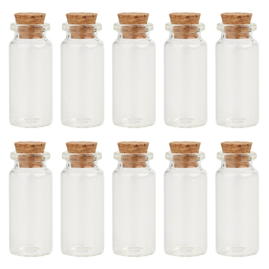 Aketek Message Bottles Spice Storage Glass Vials Cork Top 50mm 2" 10ml 10pc