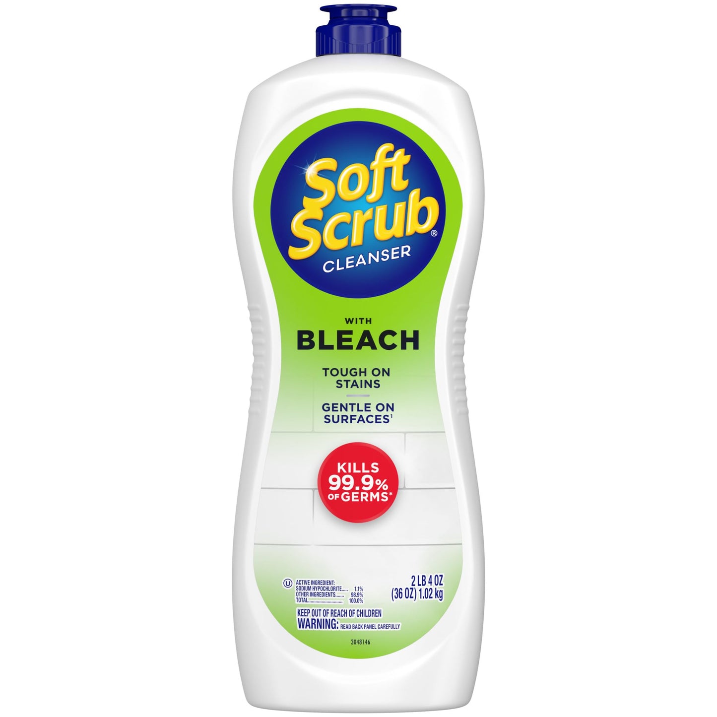 Soft Scrub Cleanser with Bleach, 36 Oz, Multi Surface Cleaner