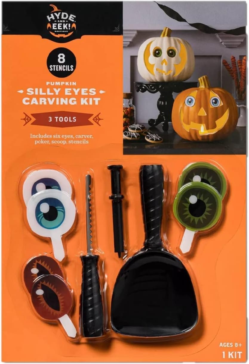 Hyde and EEk! Carving Kit - Silly Eyes (with 3 Tools and 8 Stencils)