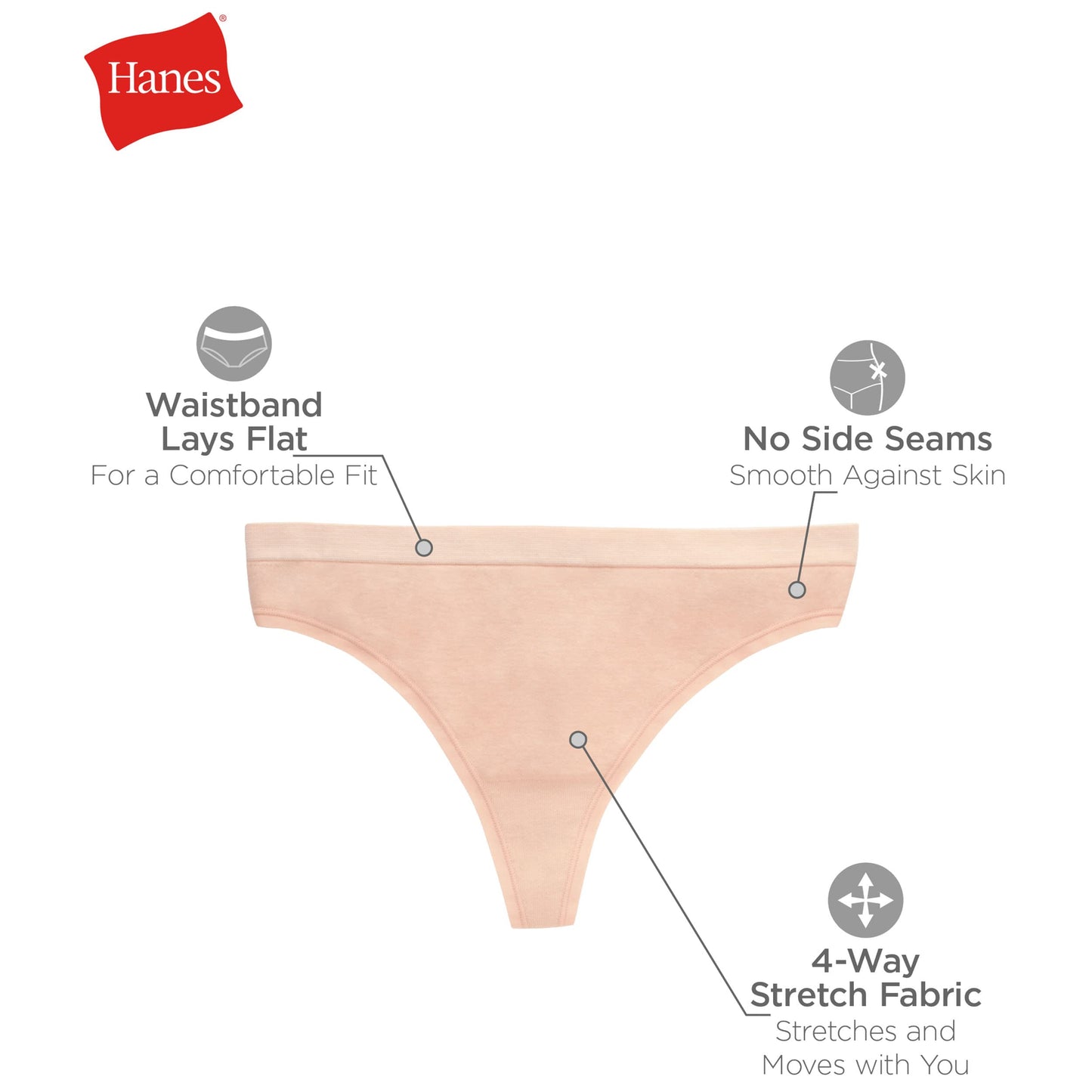 Hanes Women's 6pk Tagless Thongs 5/S