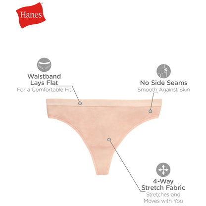 Hanes Women's 6pk Tagless Thongs 5/S