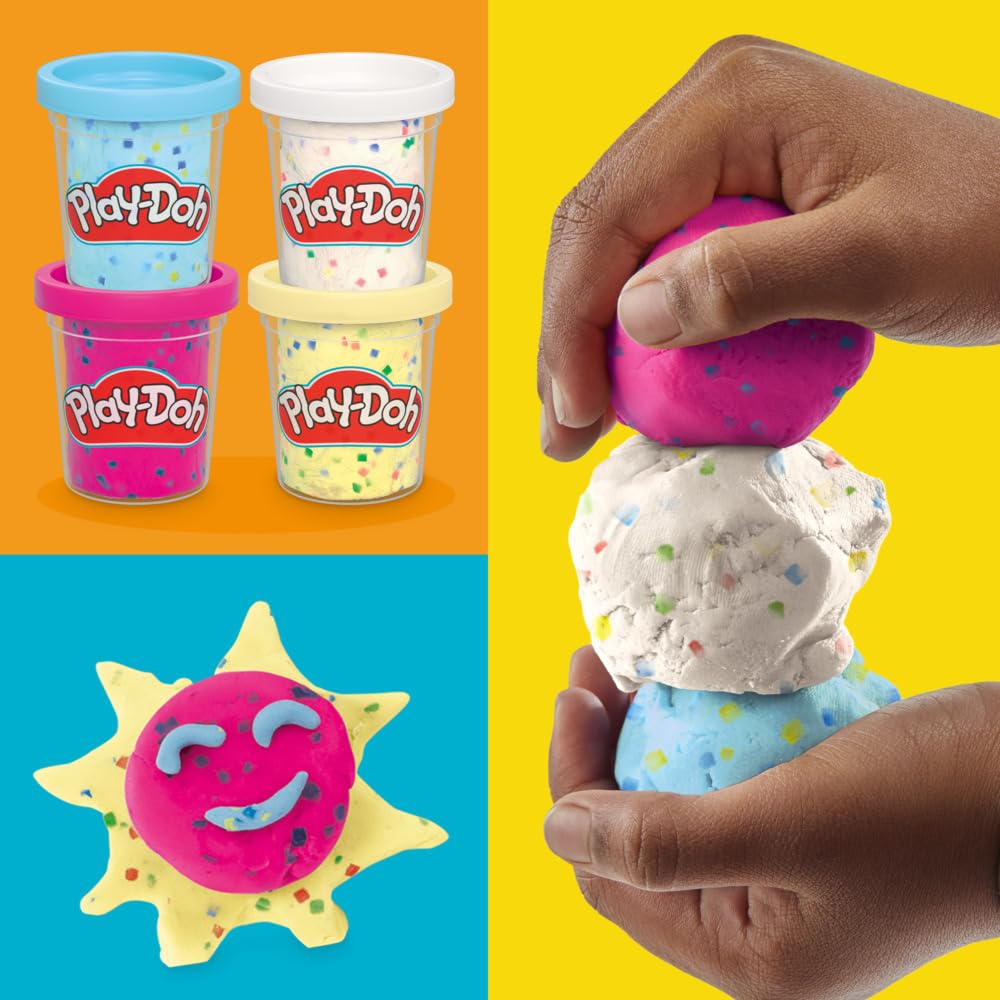 Play-Doh 4 Pack Confetti Putty - Colourful Clay Set for Creative Play and Crafts