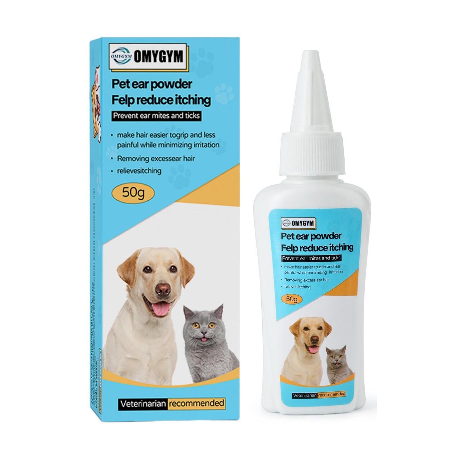 OMYGYM Ear Powder for Dogs & Cats 1.8 oz