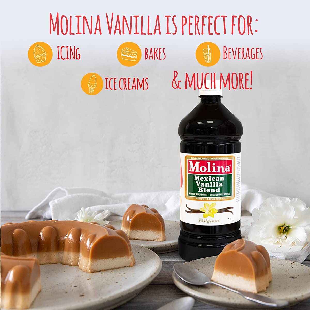 Molina Vanilla Blend 33.8oz (1l) (Exp. 03/09/2029)
