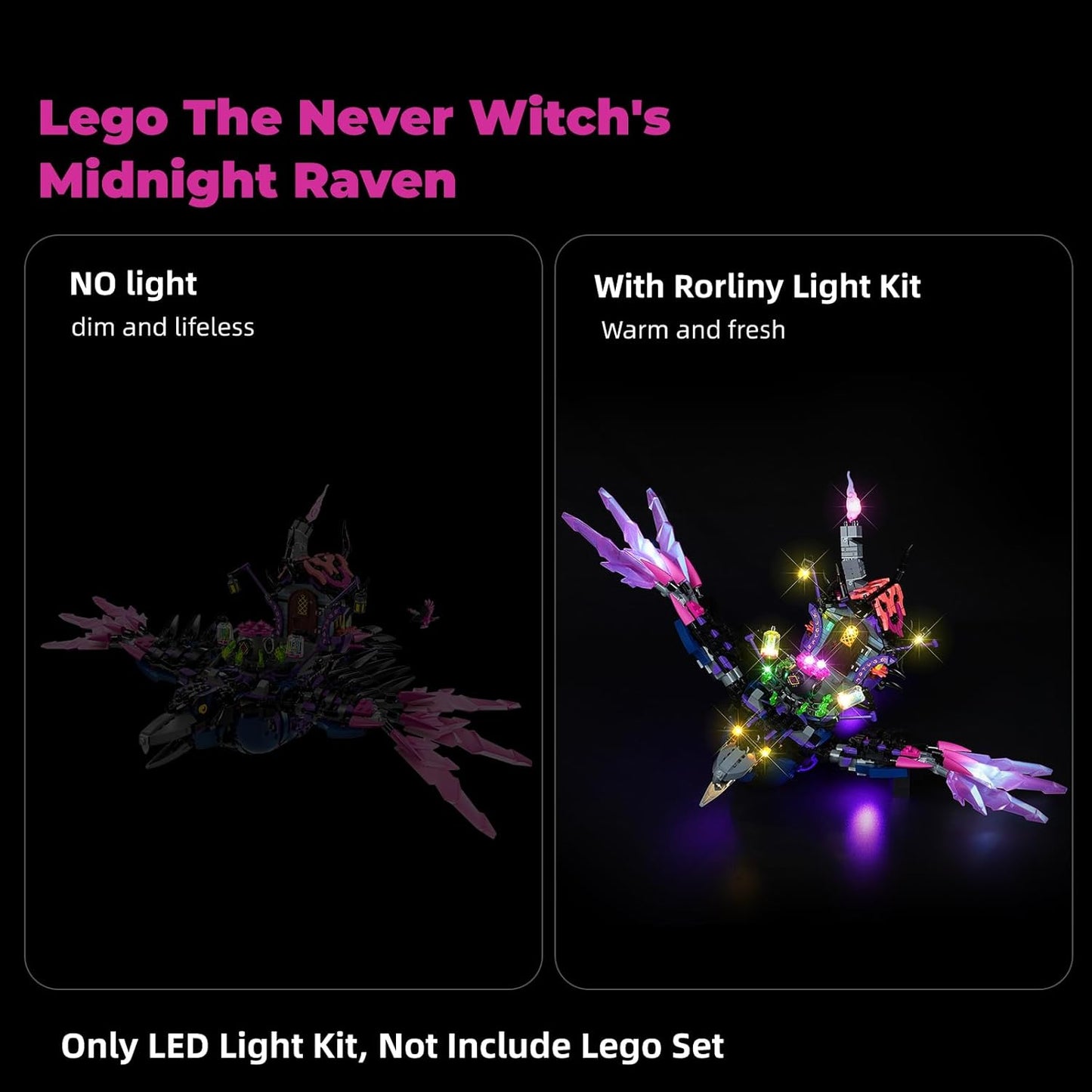 LED Lighting Kit for Lego DREAMZzz The Never Witch s Midnight Raven, Creative Light for Lego 71478 Set (Lights Only, No Lego Models)