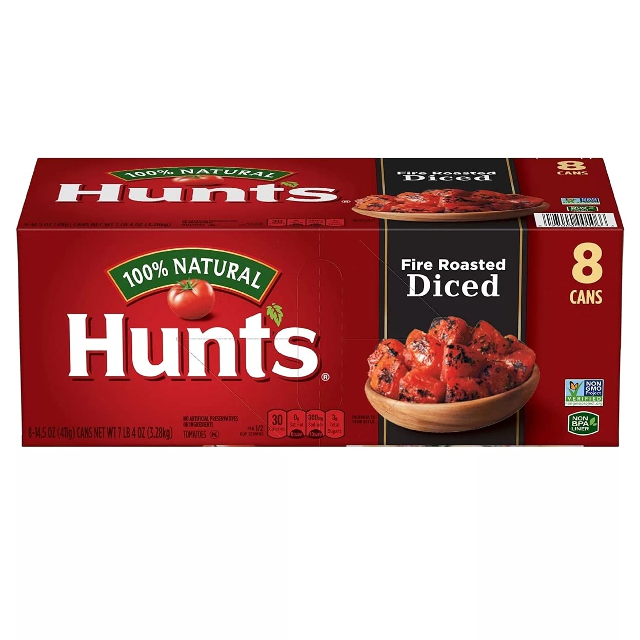 Hunt's Fire Roasted Diced Tomatoes, 14.5 Ounce (Pack of 8) (BB Sep 15 2027)