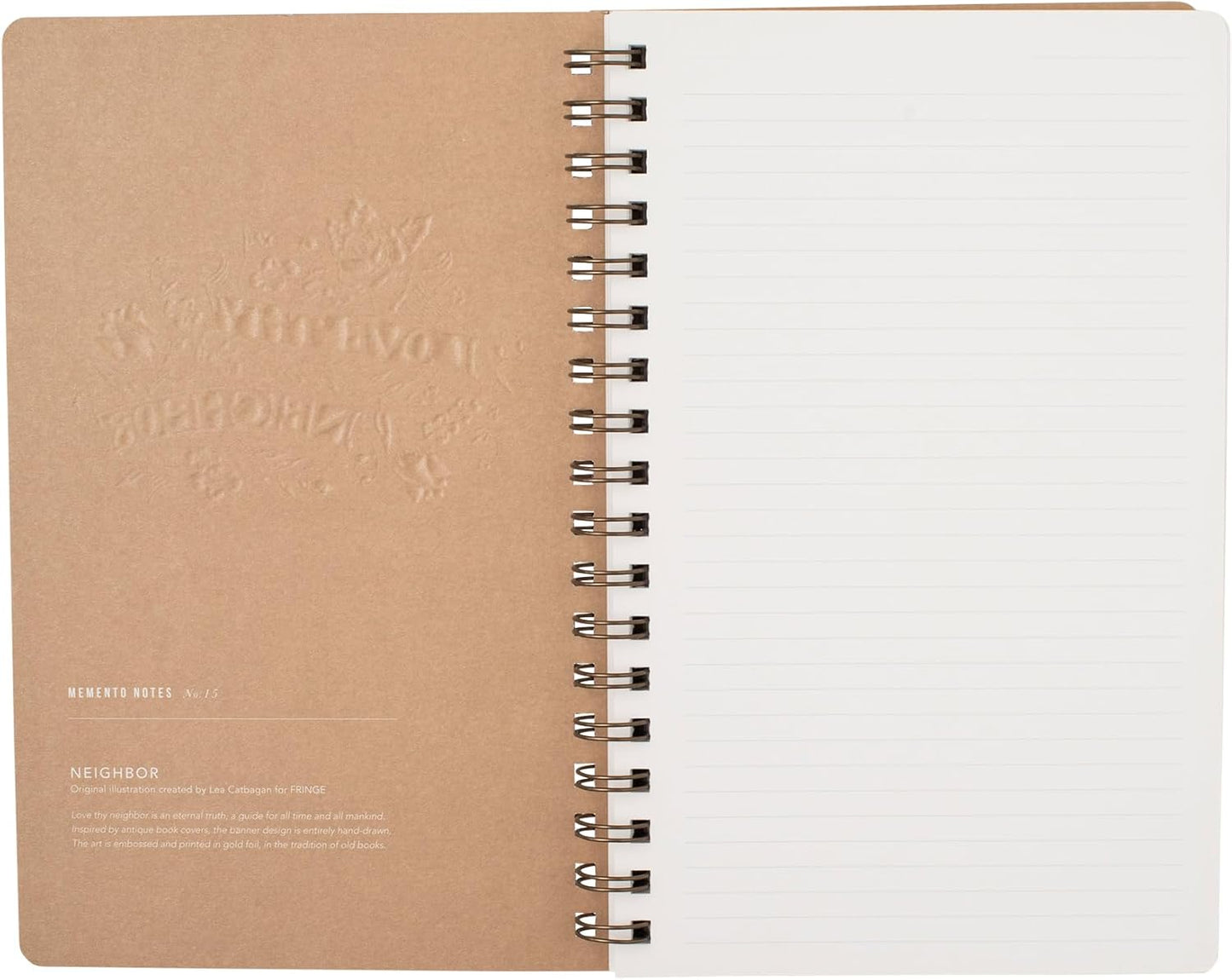Fringe Studio Signature Paperback Spiral Journal, NEIGHBOR, 6 x 9.5, 160 pages, Memento Collection (140014)
