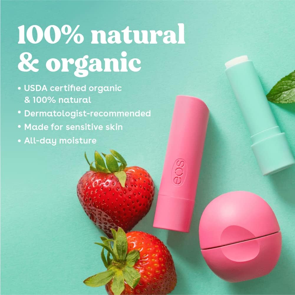 Eos Vanilla Bean Lip Balm Smooth Stick Set, White (Pack of 2)