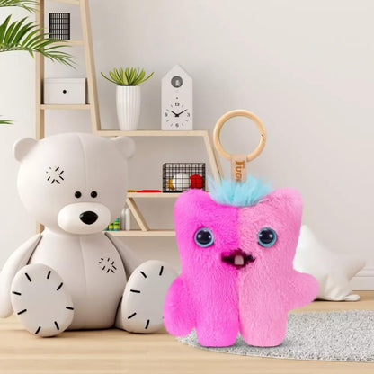 ZURU Fuggler Pinkles Keychain, Plush Toy, 3.5” (Wide Eyed Screech)
