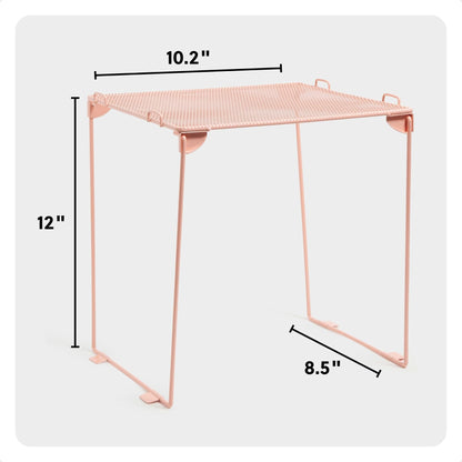 U Brands Mesh Locker Shelf, Peachy Pink, Stackable Organizer