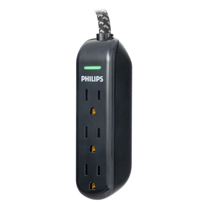 Philips 3-Outlet Flat Plug Extension Cord 8 Ft
