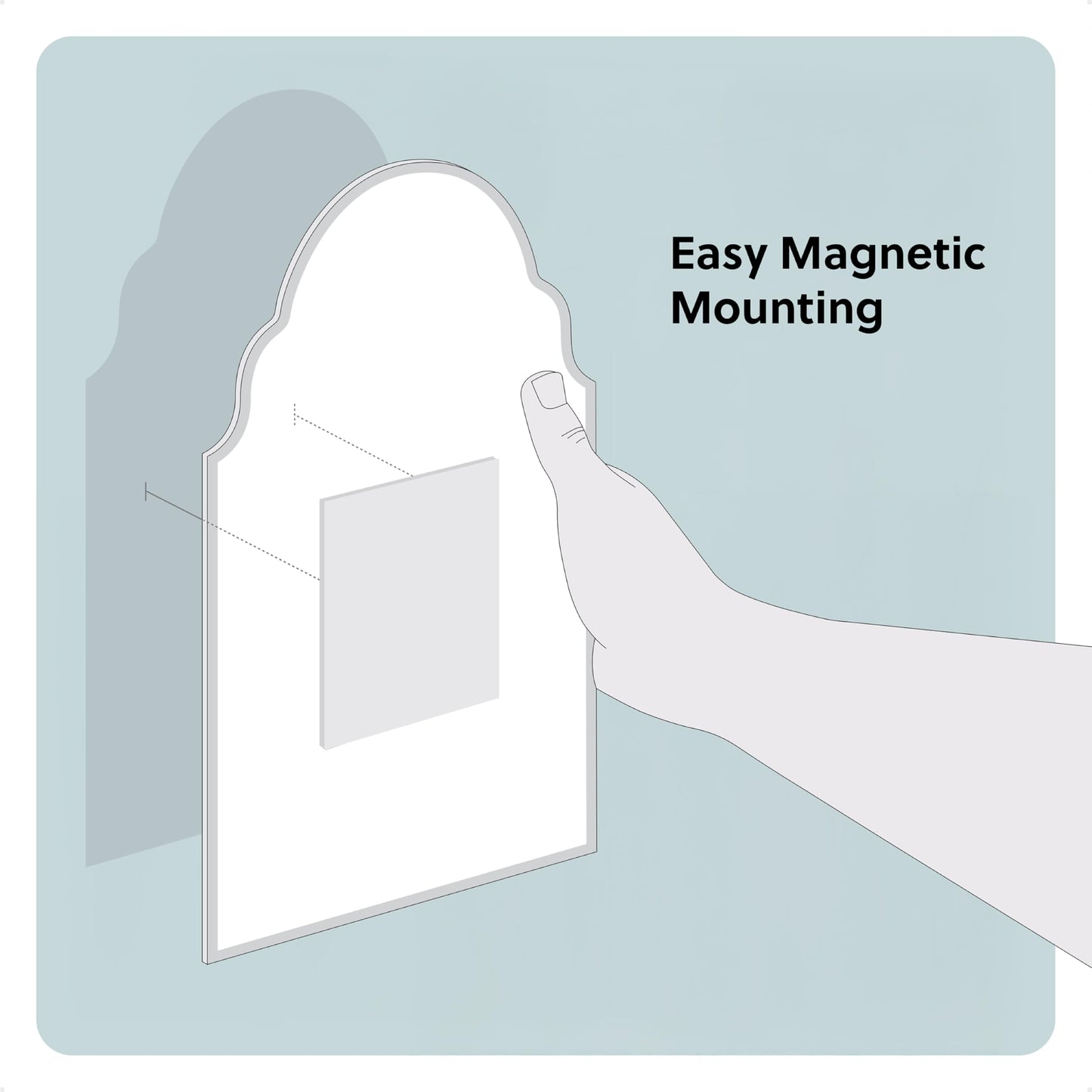 ]Magnetic Arch Gold Framed Locker Mirror