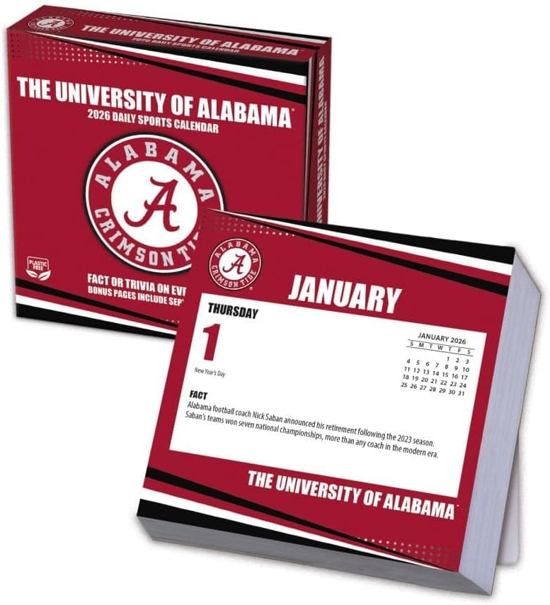 Turner Sports - Alabama Crimson Tide 2026 Box Calendar - Multicolor