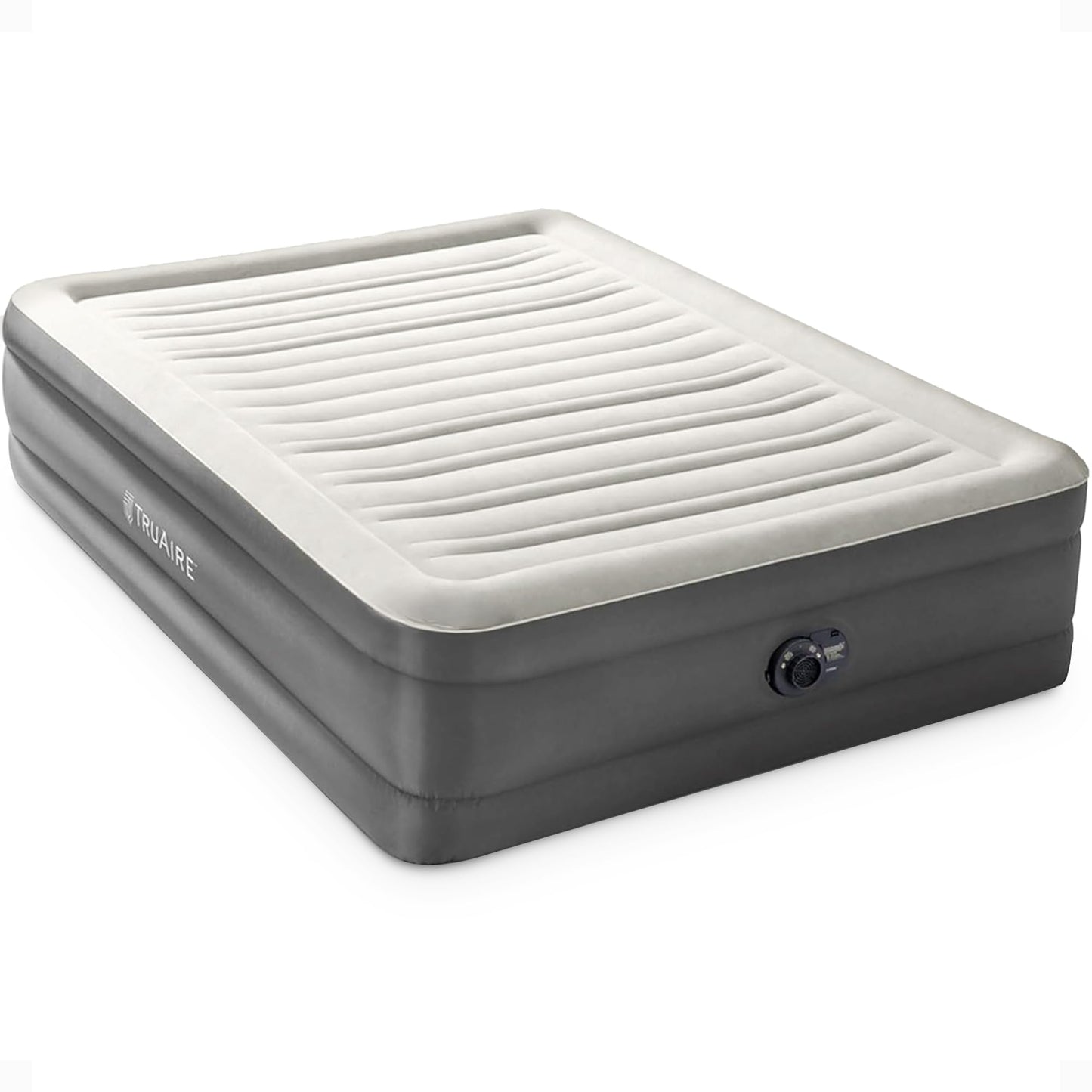 Intex 64095T TruAire Luxury Queen Sized Air Mattress 18 Inch Tall Airbed with Built-in Air Pump *Open Box*