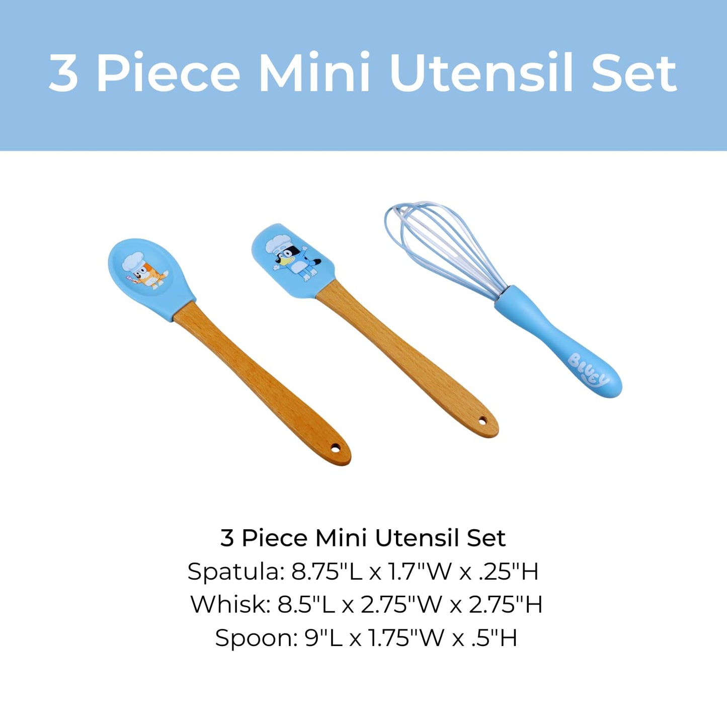 Handstand Kitchen Bluey Silicone Baking Utensil Set