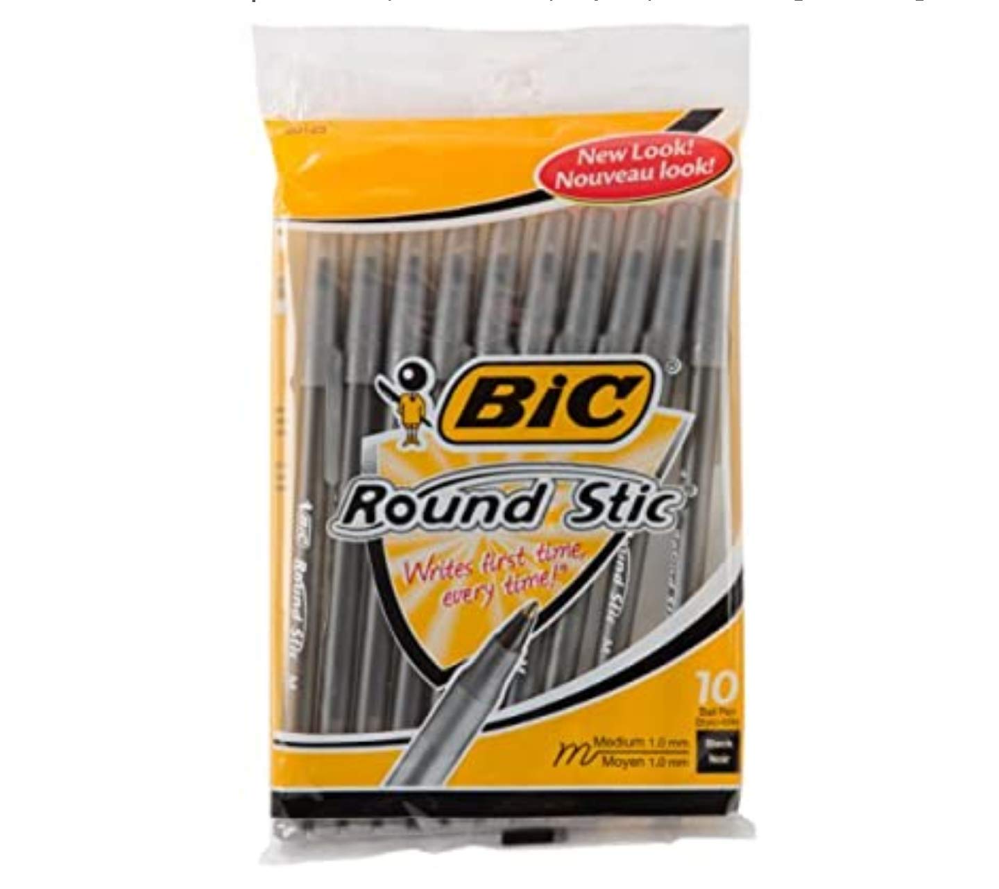 BIC ROUND STIC BALLPOINT PENS BLACK