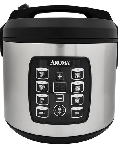 Aroma Digital Rice Cooker Stainless Steel 20-Cup ARC-1030SB