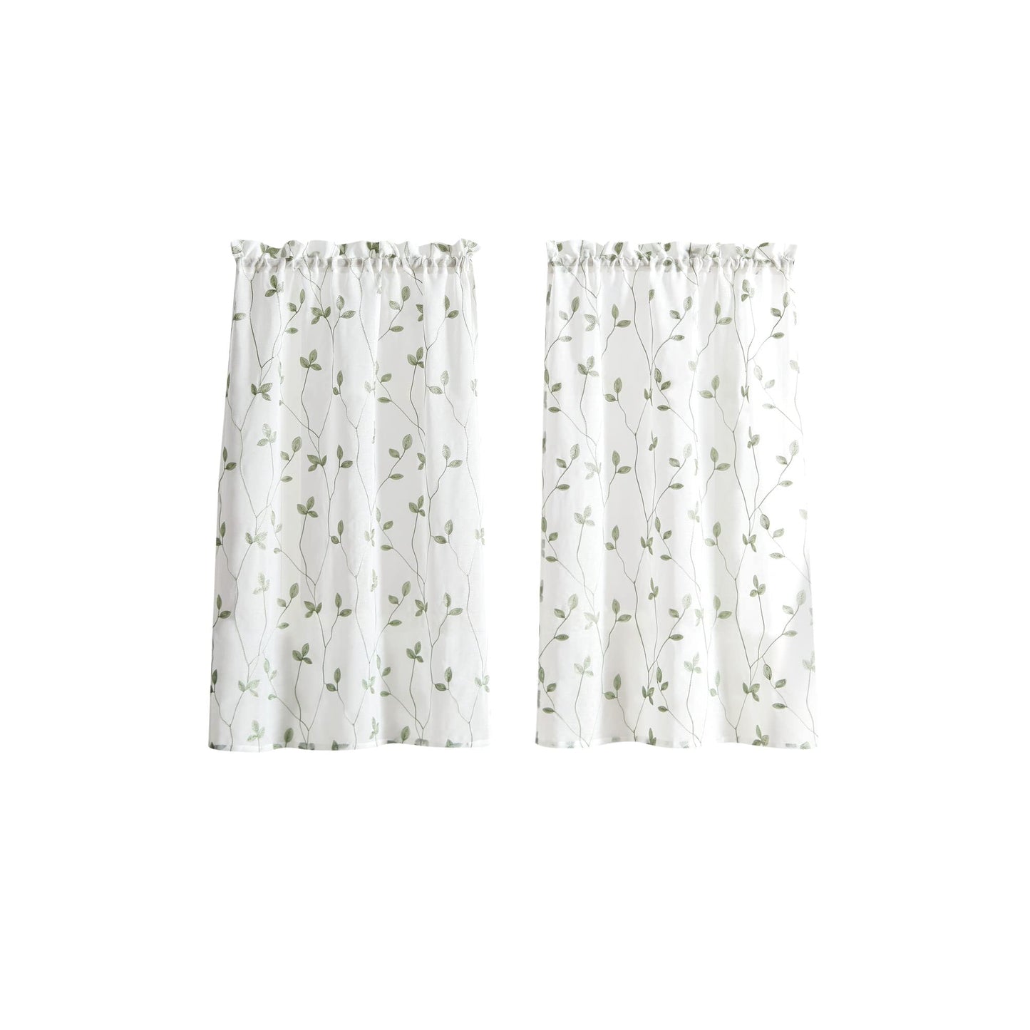 Embroidered curtain Sage Set - 2 Piece - 28" x 36"