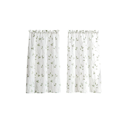 Embroidered curtain Sage Set - 2 Piece - 28" x 36"