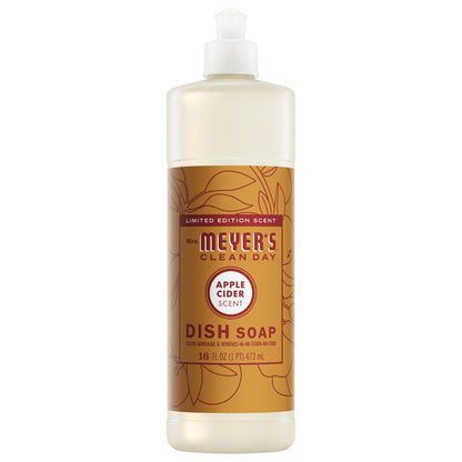 MRS. MEYER'S CLEAN DAY Liquid Dish Soap, Apple Cider Scent, 16 Fl Oz Bottle