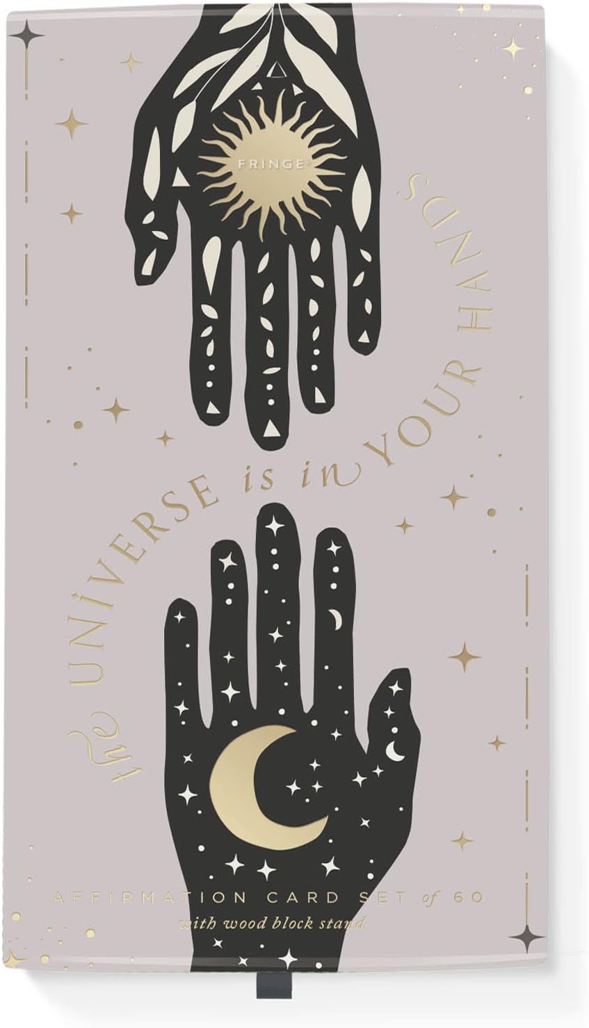 Fringe Studio Affirmation Cards w/Woodblock Stand, Magique Universe, 4 X 6