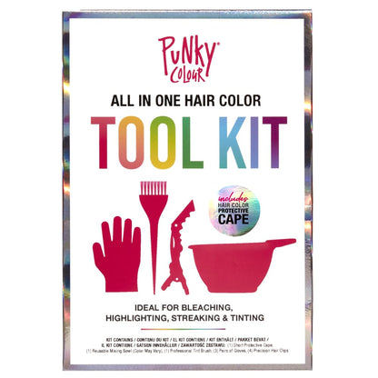 Punky Colour Hair Coloring Tools, Hair Bleach Kit - Hair Dye Kit with Dye Bowl, Color Brush, Gloves & Clips, Coloring & Bleaching Accessories