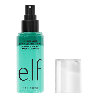 e.l.f. Power Grip Dewy Setting Spray, Hydrating Mist, Dewy Glow Finish