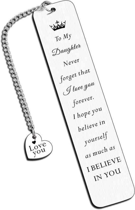 Daughter Gifts from Mom Daughter Graduation Gifts Birthday Gift Back to School Gift from Mom Dad Inspirational Bookmark for Her Christmas Gifts Birthday Gift to My Daughter Gift Teen Girl Gifts