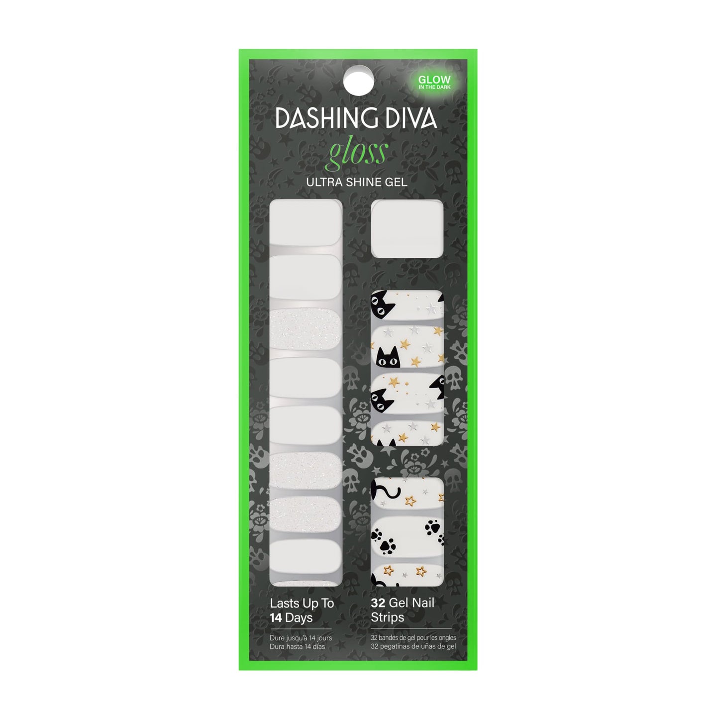 Dashing Diva Gloss Nail Strips - Tangled Up | UV Free, Chip Resistant, Long Lasting Gel Nail Stickers | Contains 32 Nail Wraps, 1 Prep Pad, 1 Nail File
