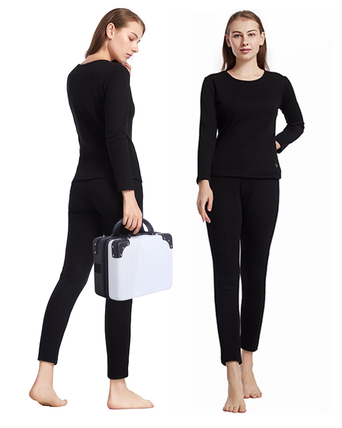 Size Medium Women's Heated Thermal Underwear Set 16 Heating Zones