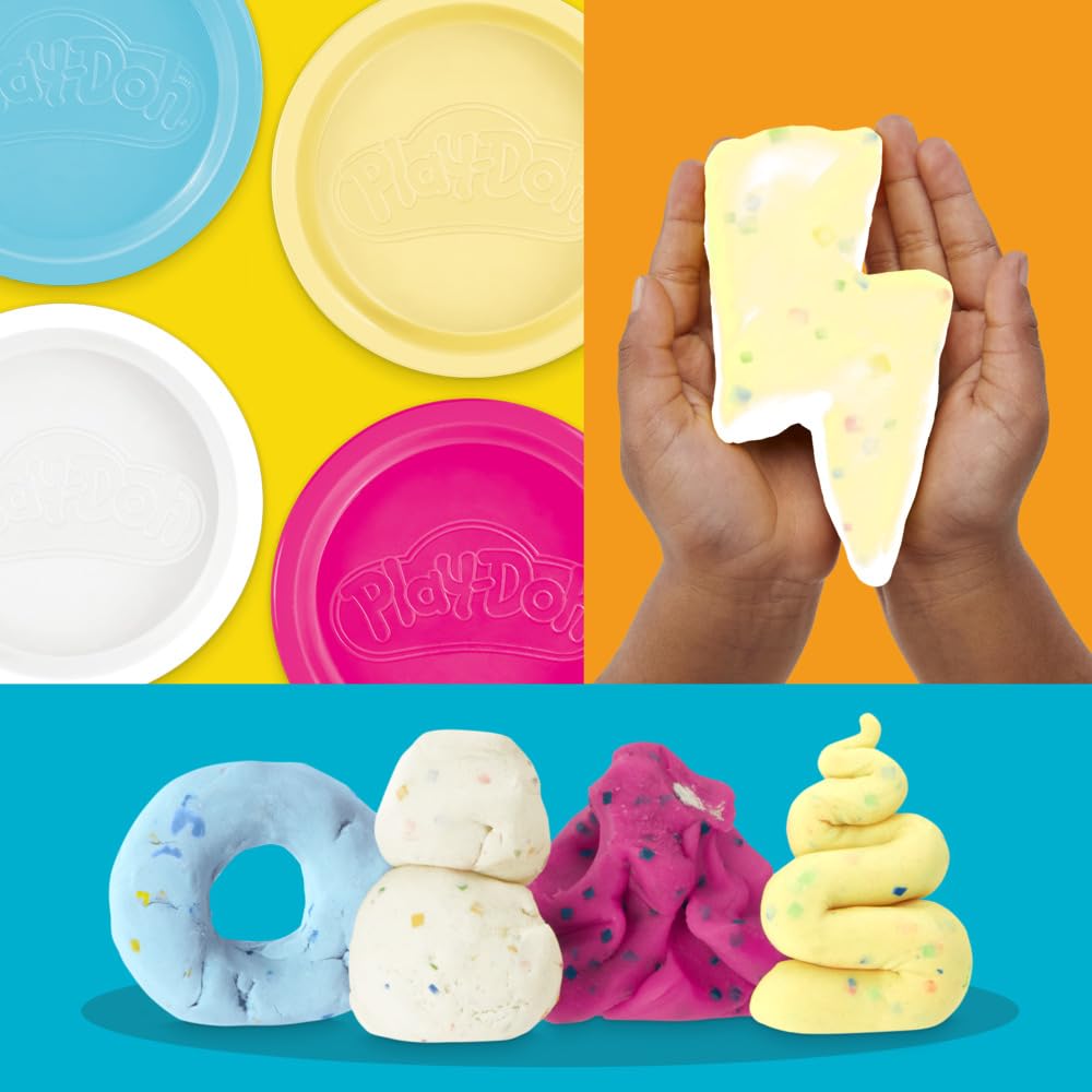 Play-Doh 4 Pack Confetti Putty - Colourful Clay Set for Creative Play and Crafts