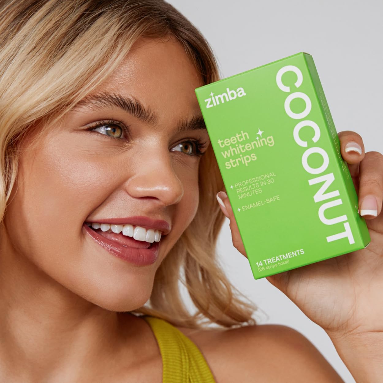 Zimba Coconut Flavored Teeth Whitening Strips 14 Day Treatment Coconut