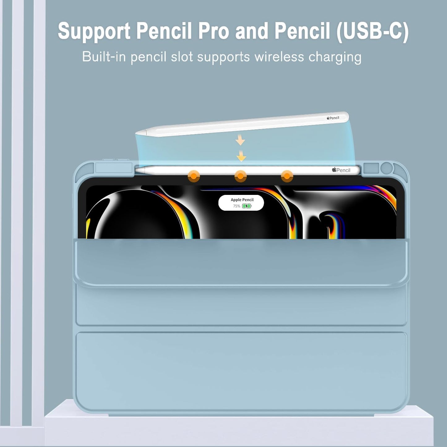 iPad Pro 11 Inch Case with Pencil Holder, Smart iPad Case