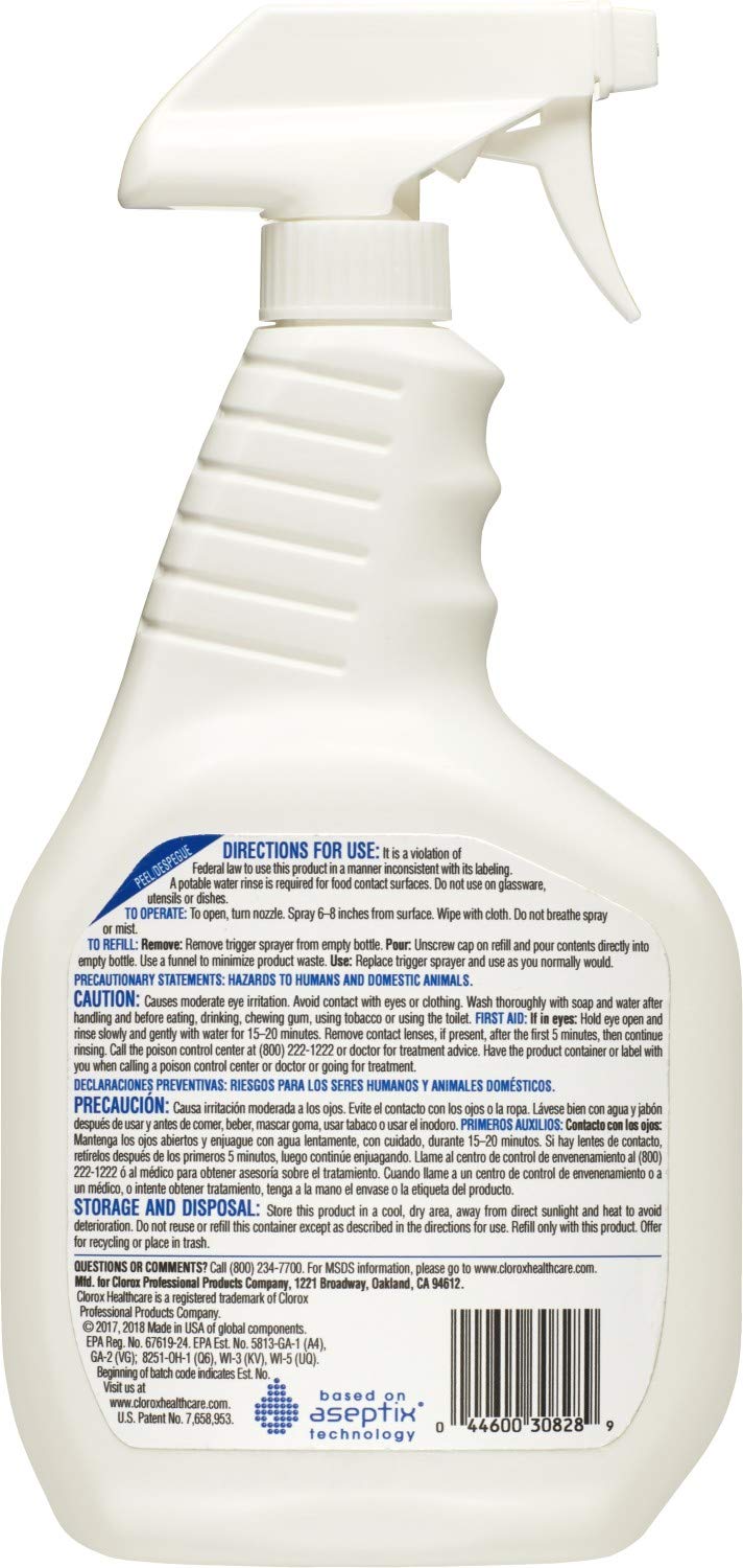 Clorox Healthcare Hydrogen Peroxide Cleaner Disinfectant Spray 1qt
