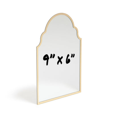 ]Magnetic Arch Gold Framed Locker Mirror