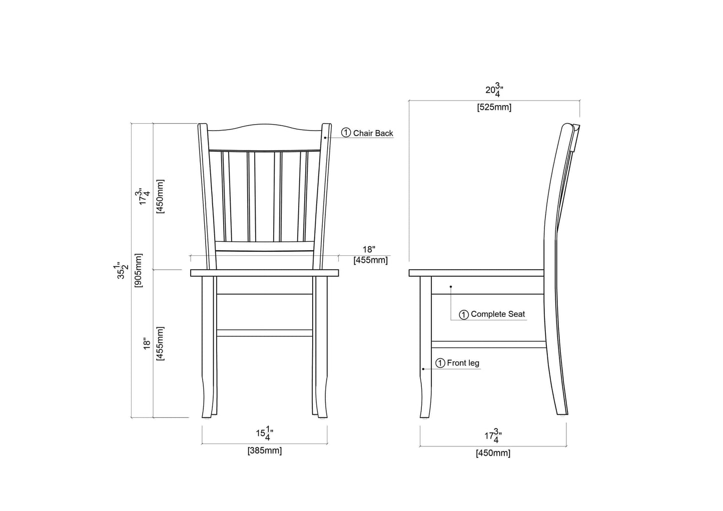 Boraam Shaker Dining Room Side Chairs, Set of 2 – Aspen Valley