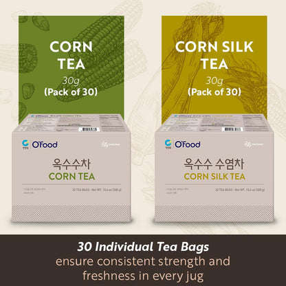 O Food Chung Jung One Corn Tea 300g - Smooth, Nutty Herbal Blend, Bleach-Free Tea Bags, Sugar-Free, Caffeine-Free *Exp 9/24/25*