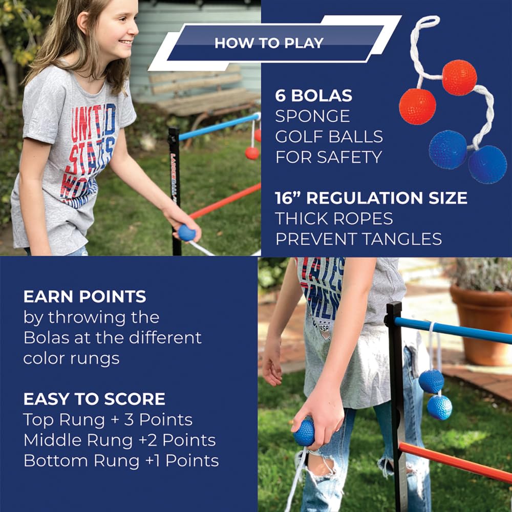Double Ladder Ball Indoor Outdoor Ladderball Game Set