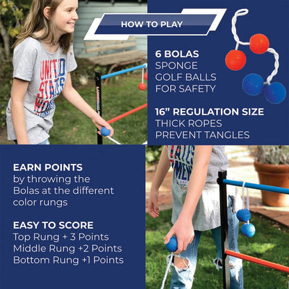 Double Ladder Ball Indoor Outdoor Ladderball Game Set