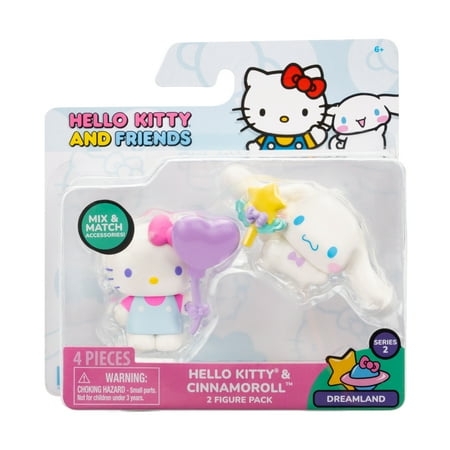 Hello Kitty and Friends Dreamland 2 Figure Pack - 2 Hello Kitty and Cinnamoroll Figures