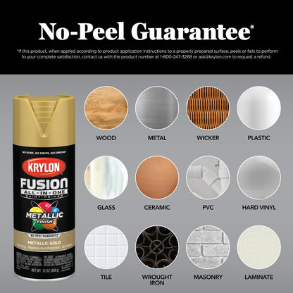 Krylon Fusion All-In-One Satin Dark Metal Metallic Spray Paint and Primer In One -12 oz *Damaged Can*