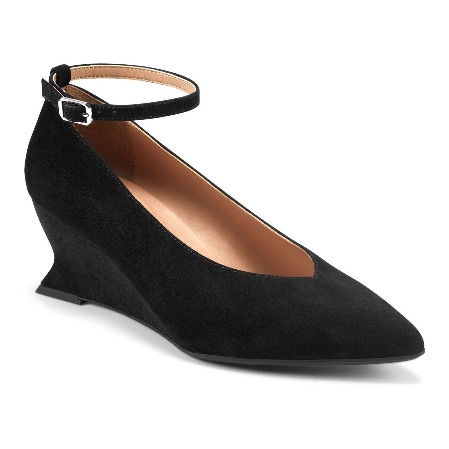 Women's 8M - Aerosoles Isolda Black Suede Dress Pumps