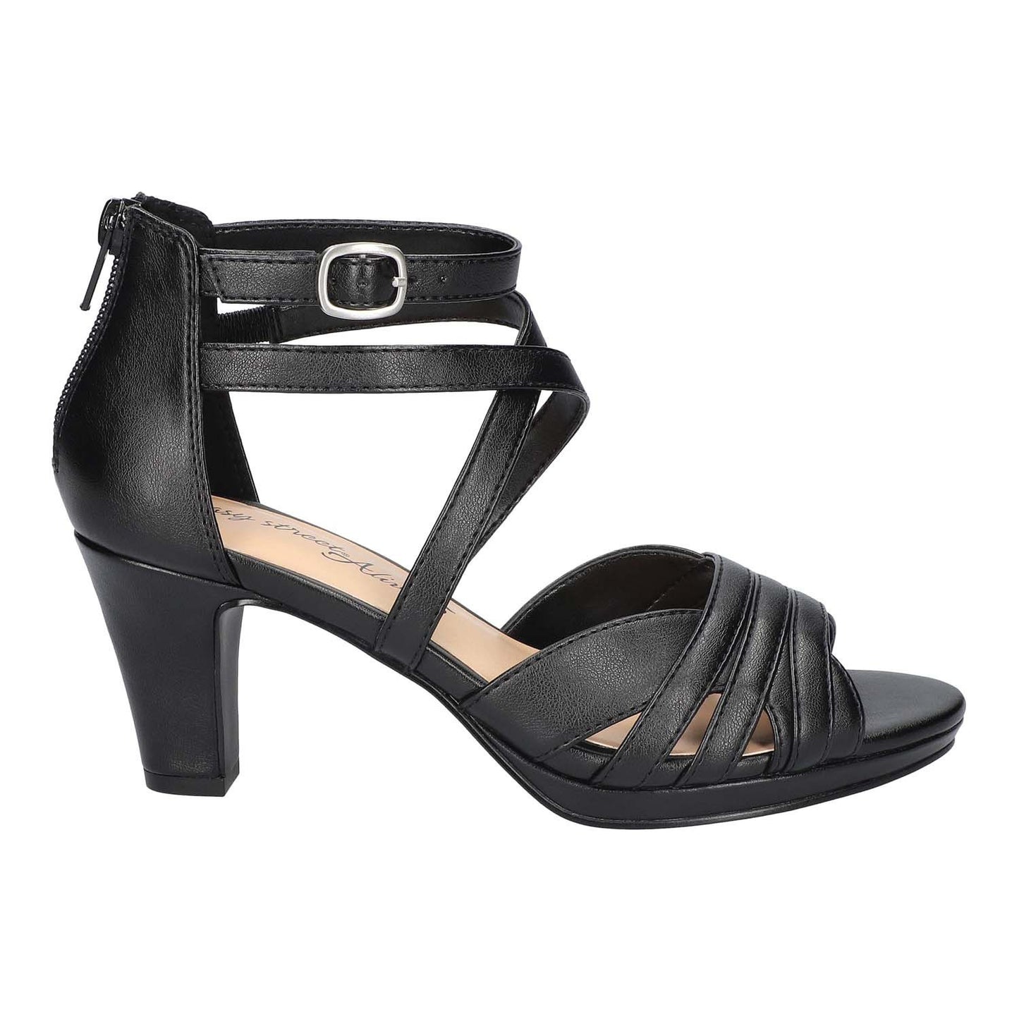 Women's 8.5 M Easy Street Crissa Dress Sandals - Black *Damaged Box*