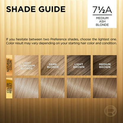 L'Oreal Paris Superior Preference Fade-Defying Color + Shine System - 6.5 Fl Oz - 7.5A Medium Ash Blonde - 1 Kit