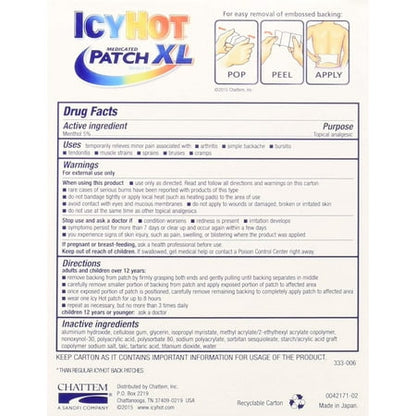 ICY HOT Medicated Patches Extra Strength Extra Large Back *Exp 11/2027* *Damaged Box*