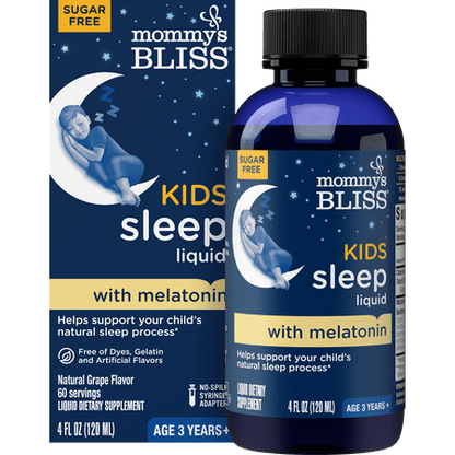 Mommy's Bliss Kids Sleep Liquid, Melatonin, Kids 3 Yrs +, Natural Grape, over-the-Counter. 4 fl oz *Exp 7/26*