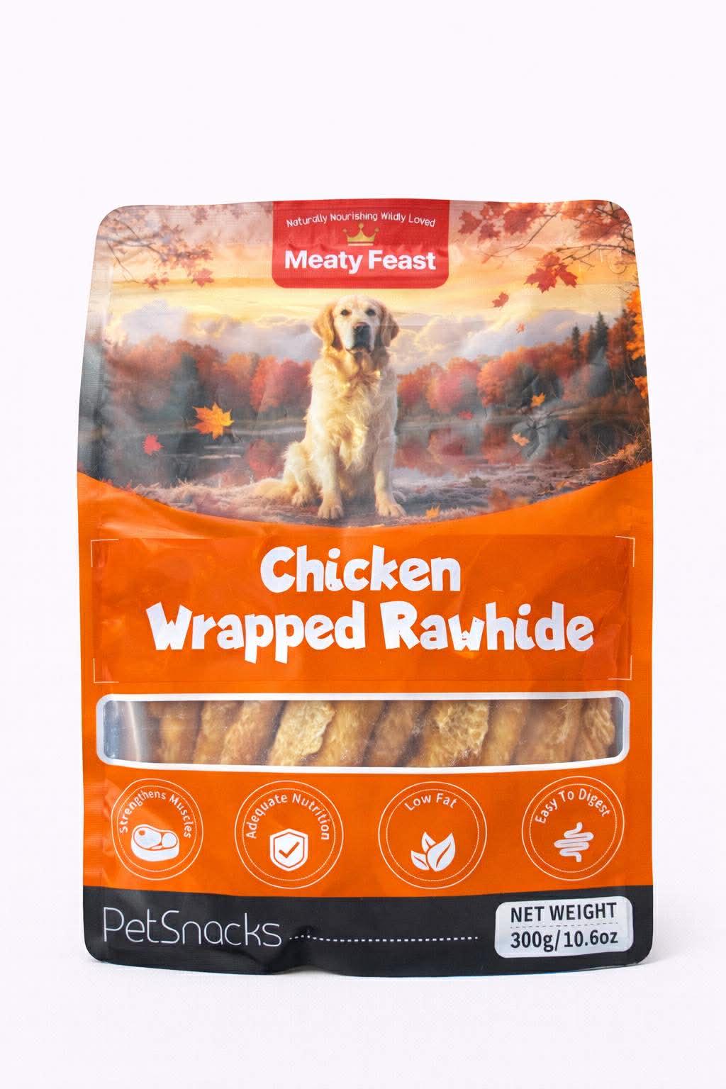 Meaty Feast - Chicken Wrapped Smoked Rawhide (EXP: 12/26)